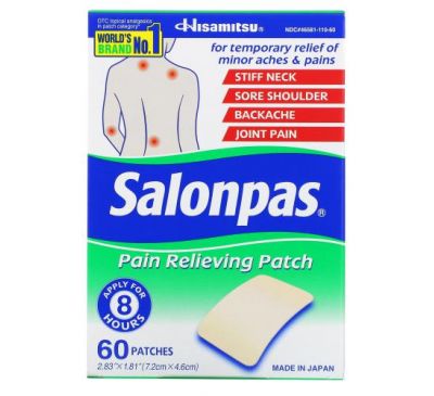 Salonpas, Pain Relieving Patch, 60 Patches
