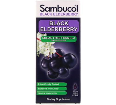 Sambucol, сироп з чорної бузини, без цукру, 120 мл (4 рідк. унцій)