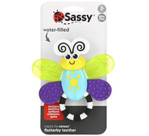 Sassy, Inspire The Senses, Flutterby Teether, 3 + Months, 1 Count