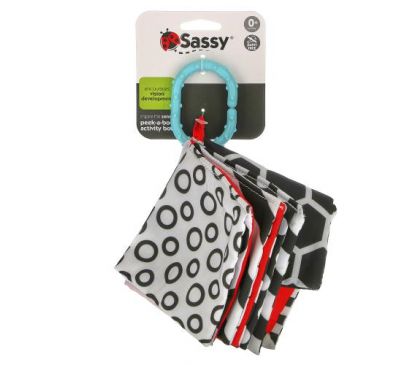 Sassy, Inspire The Senses, Peek-A-Boo Activity Book, 0+ Months, 1 Count