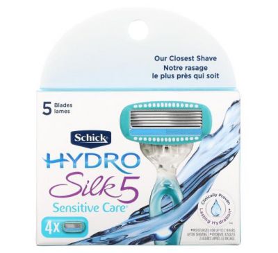 Schick, Hydro Silk, Sensitive Care, 4 Cartridges