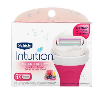 Schick, Intuition, Island Berry, Replacement Cartridges, 6 Cartridges