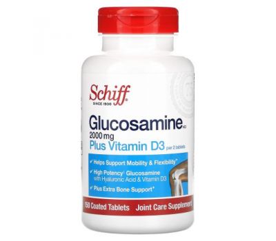 Schiff, Glucosamine HCl Plus Vitamin D3, 1,000 mg, 150 Coated Tablets