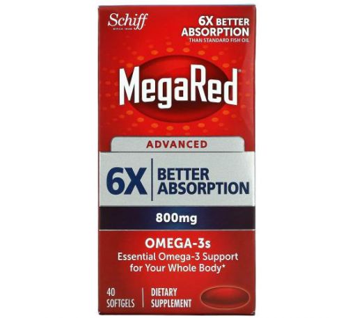 Schiff, MegaRed, Advanced Omega-3s, 800 mg, 40 Softgels