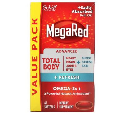 Schiff, MegaRed, Advanced Total Body + Refresh, 65 мягких таблеток