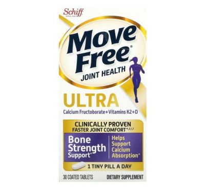 Schiff, Move Free Joint Health, Ultra, поддержка силы костей, 30 таблеток в оболочке