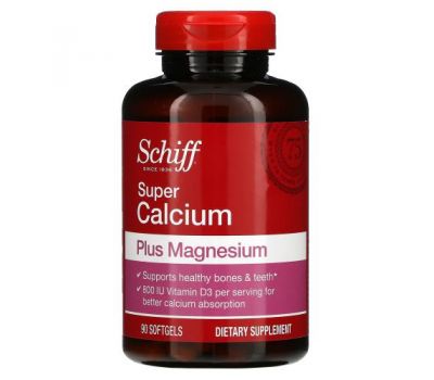 Schiff, Super Calcium Plus Magnesium, 90 Softgels