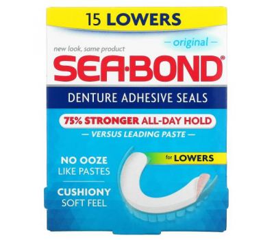 SeaBond, Denture Adhesive Seals, Original, 15 Lowers