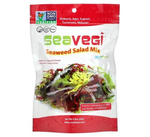 SeaSnax, SeaVegi, Seaweed Salad Mix, 0.9 oz (25 g)