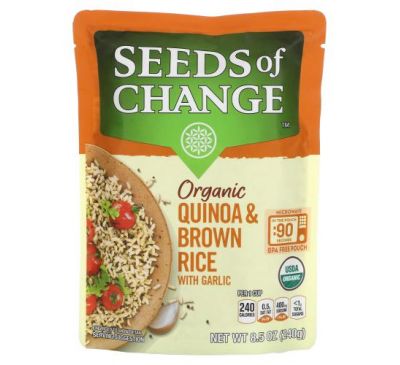 Seeds of Change, Органический, киноа и коричневый рис, с чесноком, 240 г (8,5 унции)