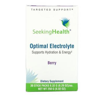 Seeking Health, Optimal Electrolyte, ягодный, 30 пакетиков в стиках по 8,32 г (0,29 унции)