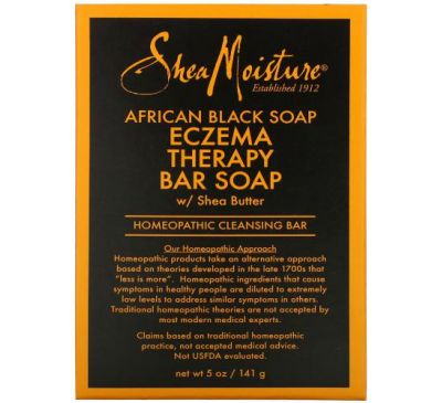 SheaMoisture, African Black Soap, Eczema Therapy Bar Soap with Shea Butter, 5 oz (141 g)