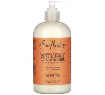 SheaMoisture, Curl & Shine Conditioner, Coconut & Hibiscus, 13 fl oz (384 ml)