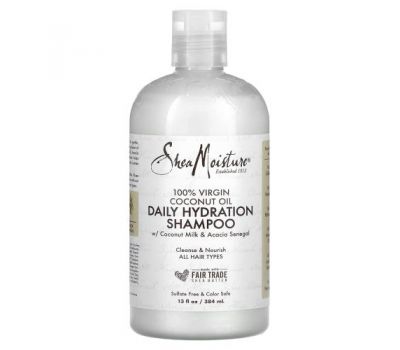 SheaMoisture, Daily Hydration Shampoo with Coconut Milk & Acacia Senegal, 13 fl oz (384 ml)