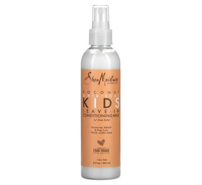 SheaMoisture, Kids, Leave-In Conditioning Milk with Shea Butter, Thick, Curly Hair, Coconut & Hibiscus, 8 fl oz (237 ml)