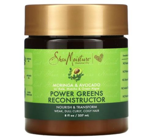 SheaMoisture, Power Greens Reconstructor, засіб для відновлення волосся, моринга й авокадо, 237 мл (8 рідк. унцій)