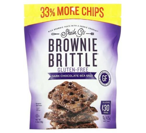 Sheila G's, Brownie Brittle, Gluten-Free, Dark Chocolate Sea Salt, 5 oz (142 g)