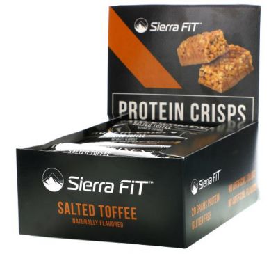 Sierra Fit, хрусткі протеїнові батончики, солона іриска, 12 шт. по 56 г (1,98 унції)