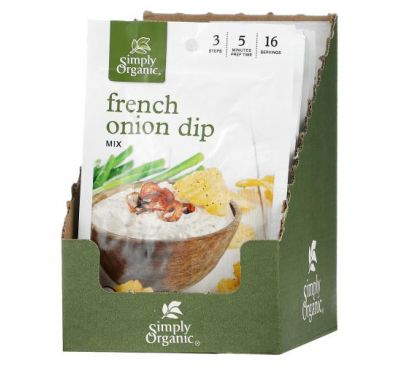 Simply Organic, French Onion Dip Mix, 12 Packets, 1.10 oz (31 g) Each