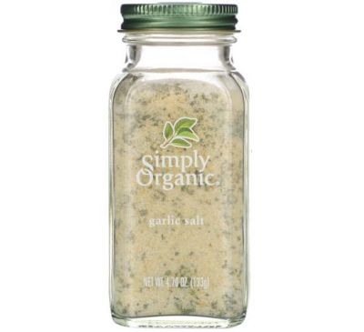 Simply Organic, часникова сіль, 133 г (4,70 унції)