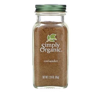 Simply Organic, коріандр, 65 г (2,29 унцій)
