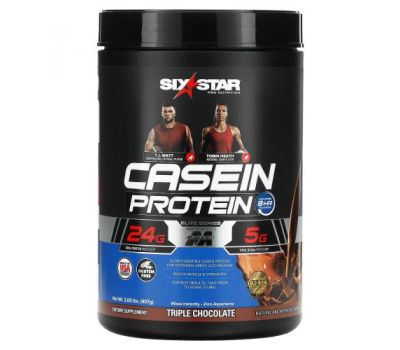 Six Star, Pro Nutrition, Casein Protein, Elite Series, Triple Chocolate, 2 lbs (907 g)