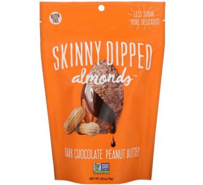 SkinnyDipped, Almonds, Арахисовое масло из темного шоколада, 3,5 унции (99 г)