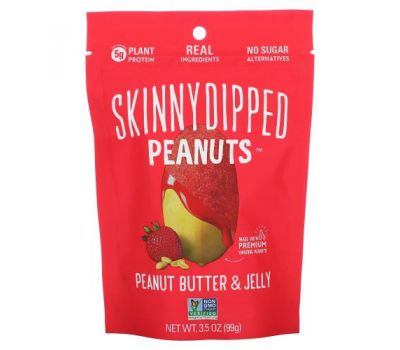 SkinnyDipped, Peanuts, Peanut Butter & Jelly, 3.5 oz (99 g)