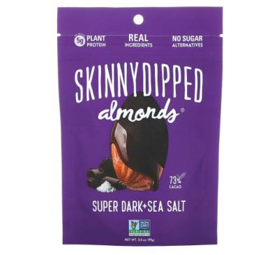 SkinnyDipped, Skinny Dipped Almonds, Super Dark + Sea Salt, 3.5 oz (99 g)