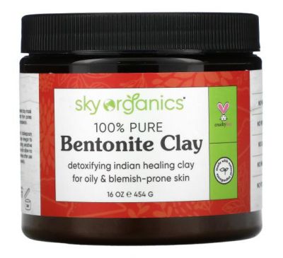 Sky Organics, 100% Pure Bentonite Clay, 16 oz (454 g)