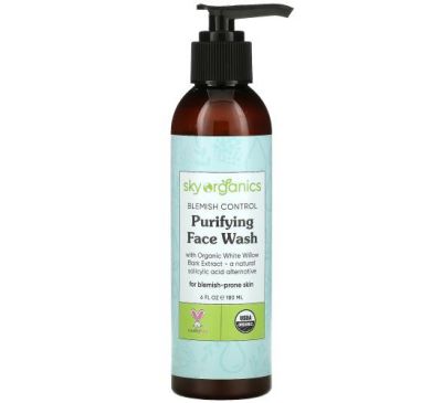 Sky Organics, Blemish Control, Purifying Face Wash, 6 fl oz (180 ml)