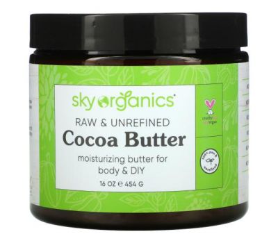 Sky Organics, Raw & Unrefined Cocoa Butter, 16 oz (454 g)