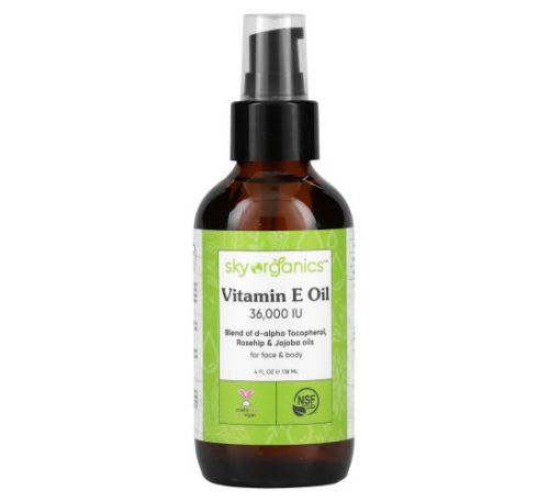 Sky Organics, Vitamin E Oil, 36,000 IU, 4 fl oz (118 ml)