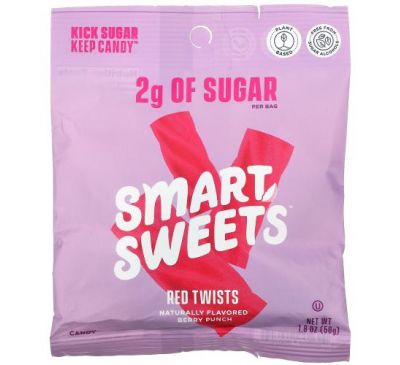 SmartSweets, Red Twists, Berry Punch, 1.8 oz (50 g)