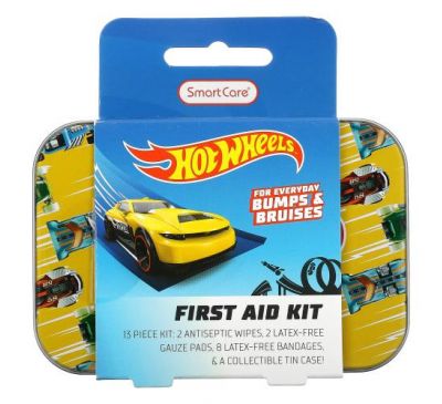 Smart Care, First Aid Kit, Hot Wheels, 13 Piece Kit