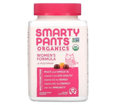 SmartyPants, Organics, Women's Complete, Raspberries, Lemon Lime and Grape, 120 Vegetarian Gummies