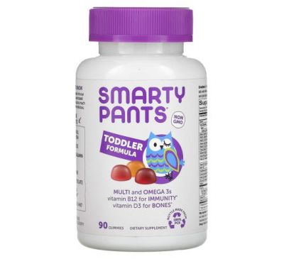 SmartyPants, для малюків, мультивітаміни та омега-3, виноград, апельсин і лохина, 90 жувальних цукерок
