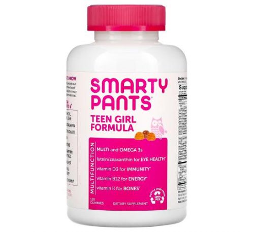SmartyPants, формула для дівчат-підлітків, зі смаком лимона та лайма, ягід і апельсина, 120 жувальних мармеладок