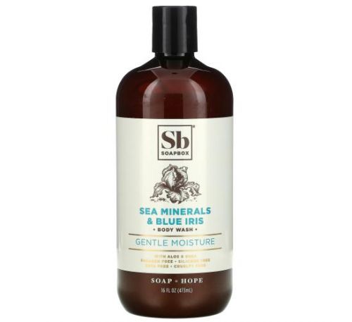 Soapbox, Gentle Moisture, Body Wash with Aloe & Shea, Sea Minerals & Blue Iris, 16 fl oz (473 ml)