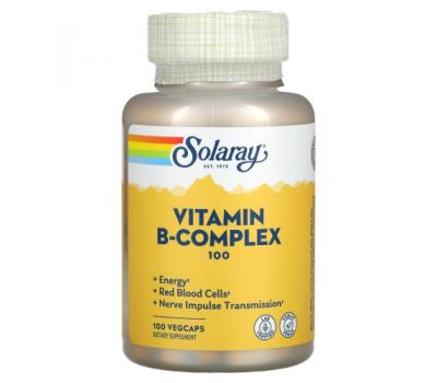 Solaray, B-комплекс 100, 100 вегетарианских капсул