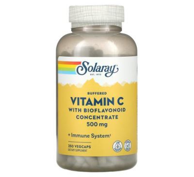Solaray, Буферизований вітамін С з концентратом біофлавоноїдів, 500 мг, 250 капсул VegCap