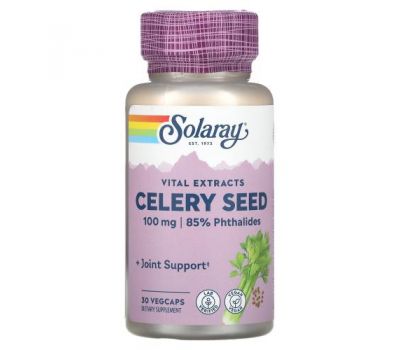 Solaray, Celery Seed Extract, 100 mg, 30 Vegcaps