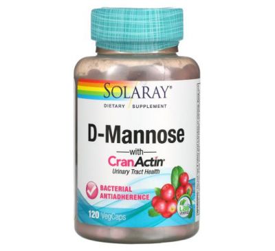 Solaray, D-Mannose with CranActin, Urinary Tract Health, 120 VegCaps