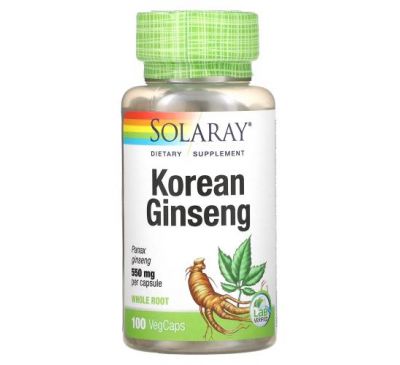 Solaray, Korean Ginseng, 550 mg, 100 VegCaps