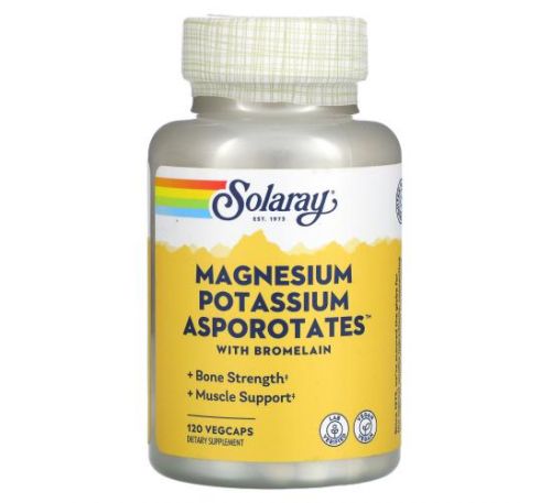 Solaray, Magnesium Potassium Asporotates, аспартат магнію та кальцію, 120 капсул VegCap