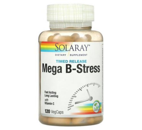 Solaray, Mega B-Stress, Timed-Release, 120 VegCaps