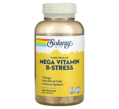 Solaray, Mega B-Stress, Timed-Release, 240 VegCaps