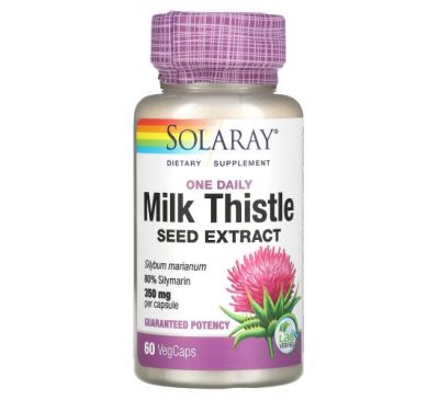 Solaray, Milk Thistle Seed Extract, One Daily, 350 mg, 60 VegCaps