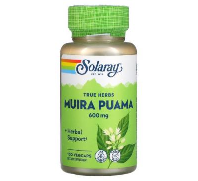 Solaray, муара пуама, 300 мг, 100 капсул VegCaps