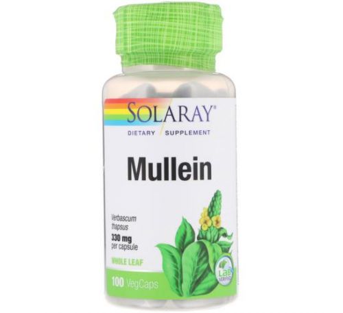 Solaray, Mullein, 330 mg, 100 VegCaps